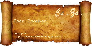 Cser Zsombor névjegykártya